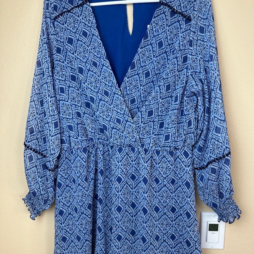 Zara Royal Blue Geometric Dress